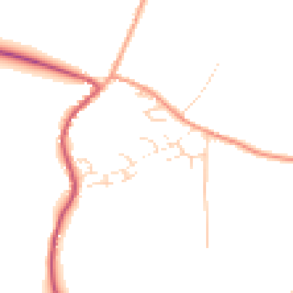 Daytime road noise heatmap for GU31 5LG
