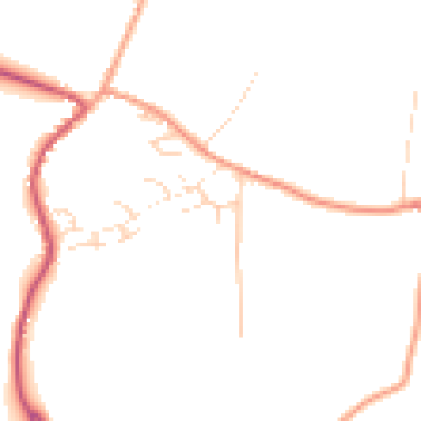Daytime road noise heatmap for GU31 5LL