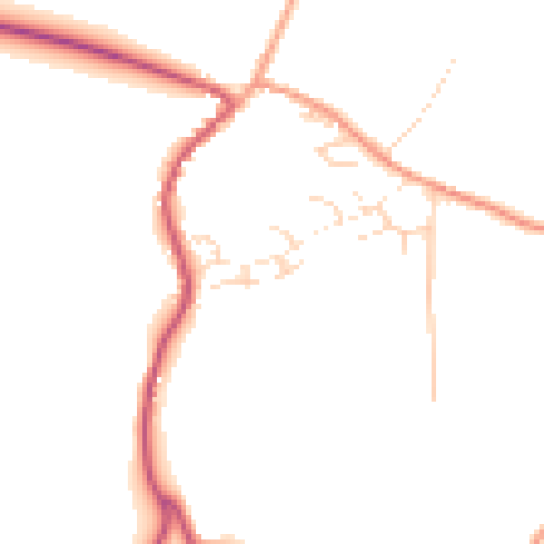 Daytime road noise heatmap for GU31 5LQ