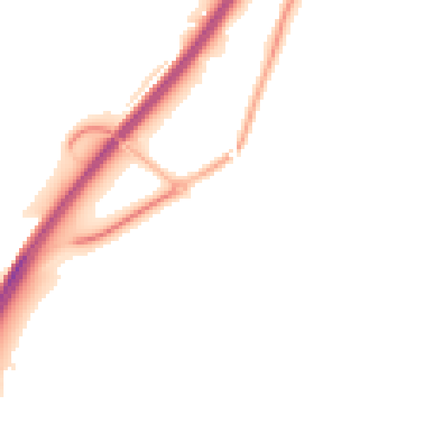 Night-time road noise heatmap for GU31 5SX