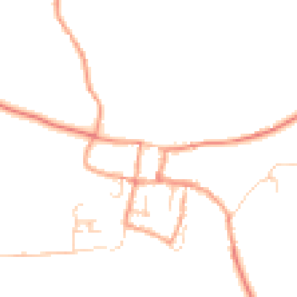 Daytime road noise heatmap for GU32 1NL