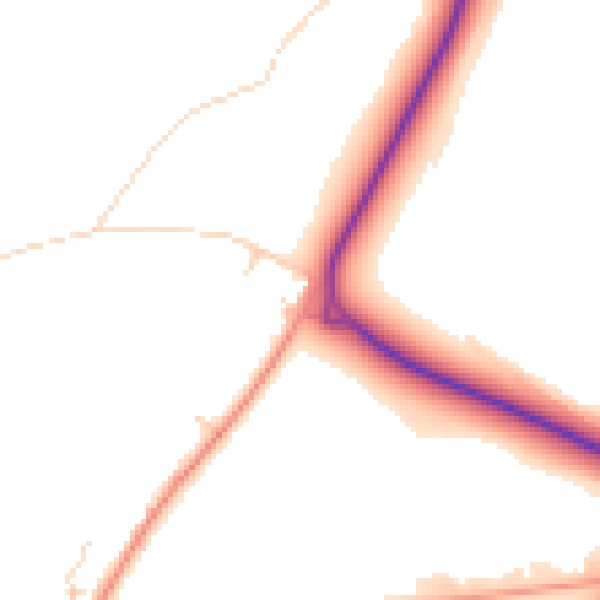Daytime road noise heatmap for GU33 6AX