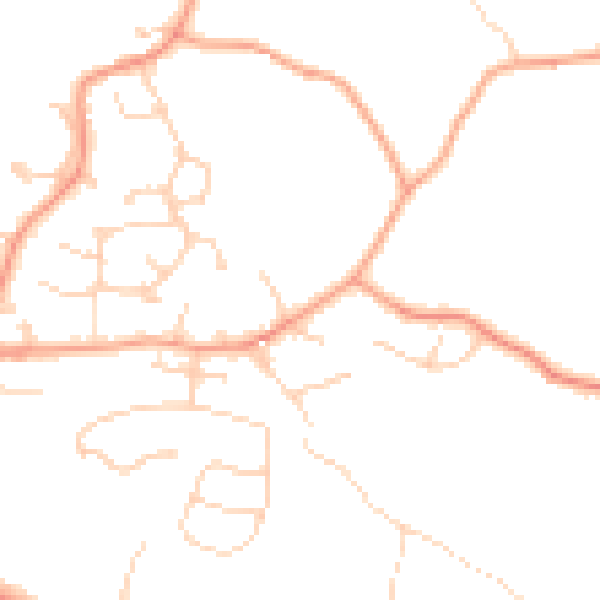 Daytime road noise heatmap for GU33 7HA