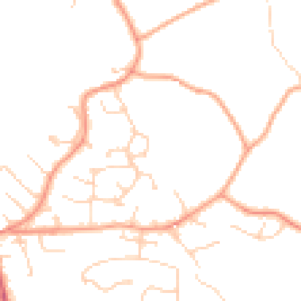 Daytime road noise heatmap for GU33 7HS