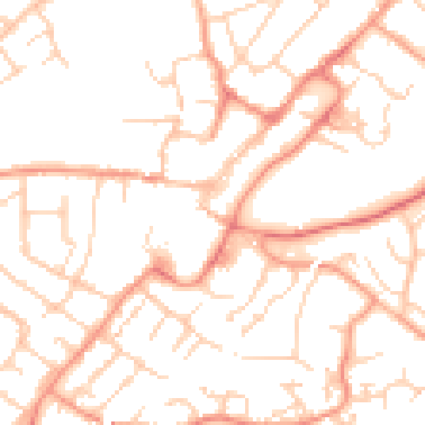 Daytime road noise heatmap for GU34 1AG