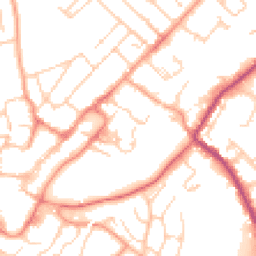 Daytime road noise heatmap for GU34 1DU