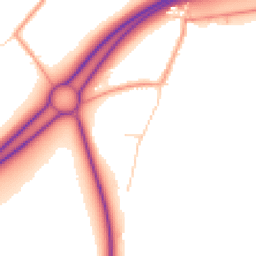 Daytime road noise heatmap for GU34 1SQ