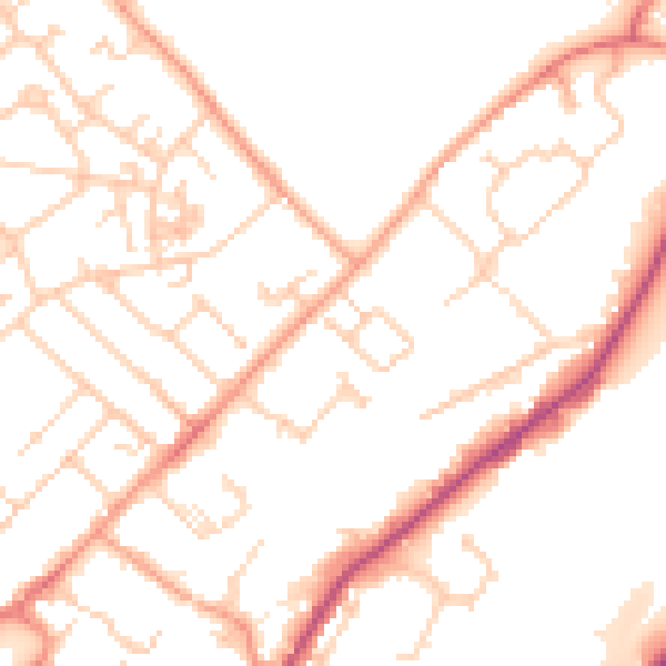 Daytime road noise heatmap for GU34 2GA