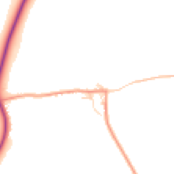 Daytime road noise heatmap for GU34 3QS