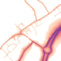 Daytime road noise heatmap for GU34 4HE