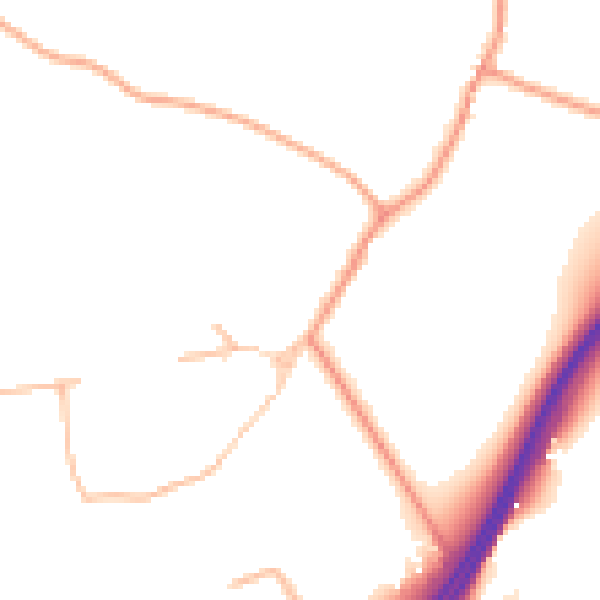 Daytime road noise heatmap for GU34 4JX