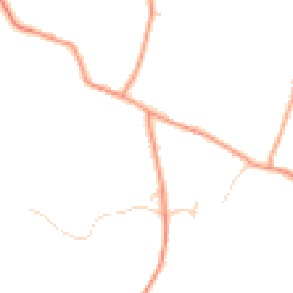 Daytime road noise heatmap for GU34 4LQ
