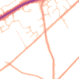 Daytime road noise heatmap for GU34 5AD