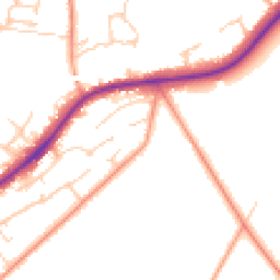 Daytime road noise heatmap for GU34 5BN