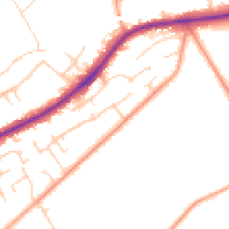 Daytime road noise heatmap for GU34 5BS