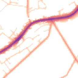 Daytime road noise heatmap for GU34 5BW