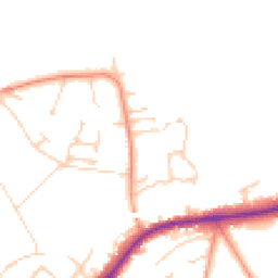 Daytime road noise heatmap for GU34 5EA