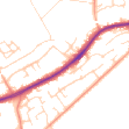 Daytime road noise heatmap for GU34 5GZ