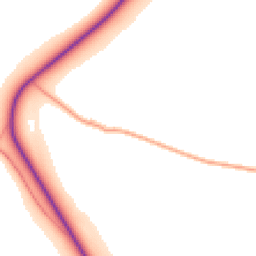 Daytime road noise heatmap for GU34 5RU