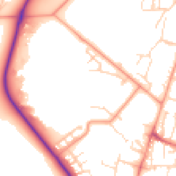 Daytime road noise heatmap for GU35 0AF