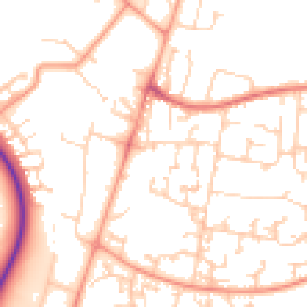 Daytime road noise heatmap for GU35 0BU
