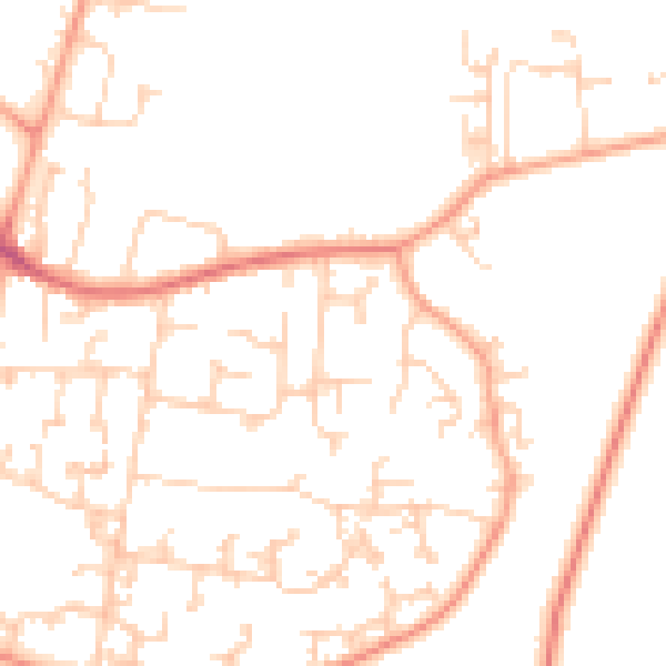 Daytime road noise heatmap for GU35 0DH