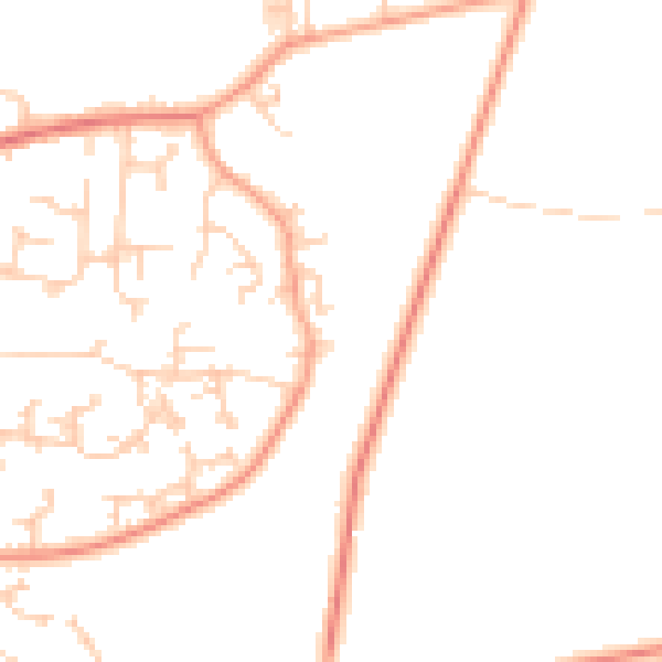 Daytime road noise heatmap for GU35 0DT