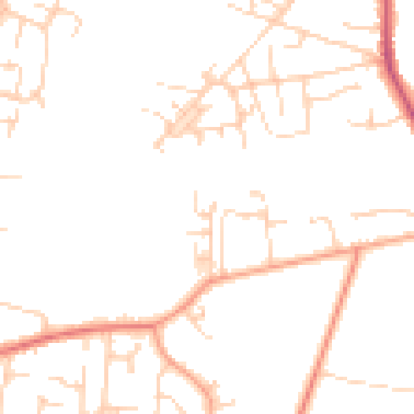 Daytime road noise heatmap for GU35 0HT