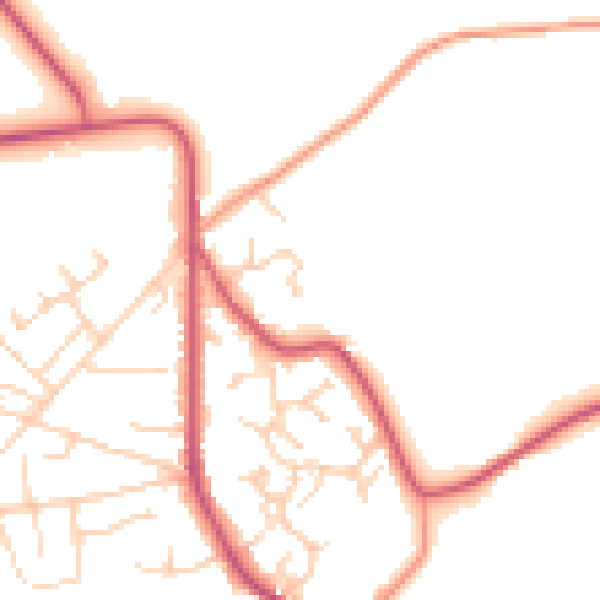 Daytime road noise heatmap for GU35 0QD