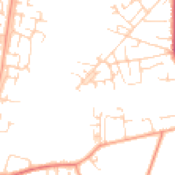 Daytime road noise heatmap for GU35 0RJ