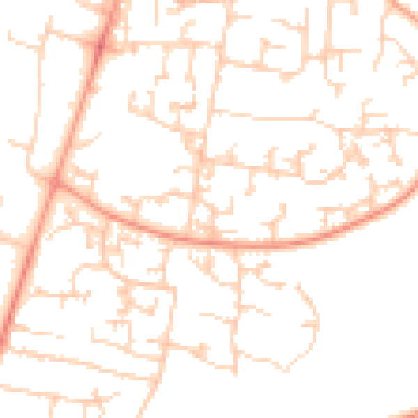 Daytime road noise heatmap for GU35 0XG