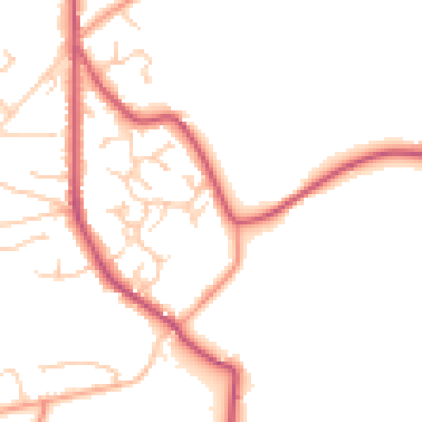 Daytime road noise heatmap for GU35 0YR