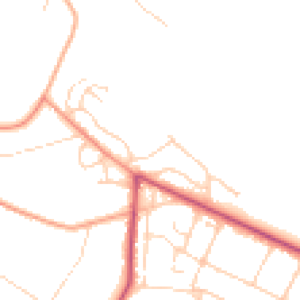 Daytime road noise heatmap for GU35 8AS