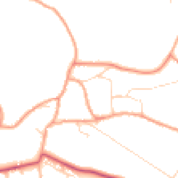 Daytime road noise heatmap for GU35 8DD