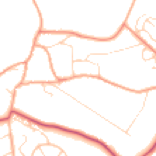 Daytime road noise heatmap for GU35 8DN