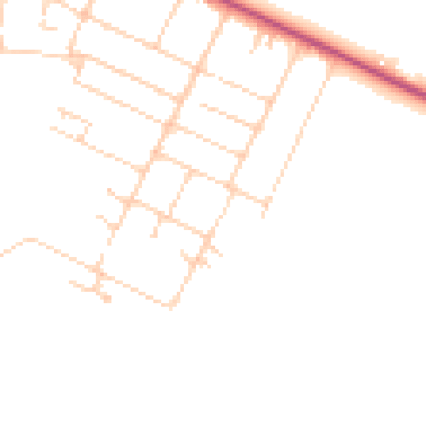 Daytime road noise heatmap for GU35 8EZ