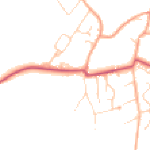 Daytime road noise heatmap for GU35 8LH
