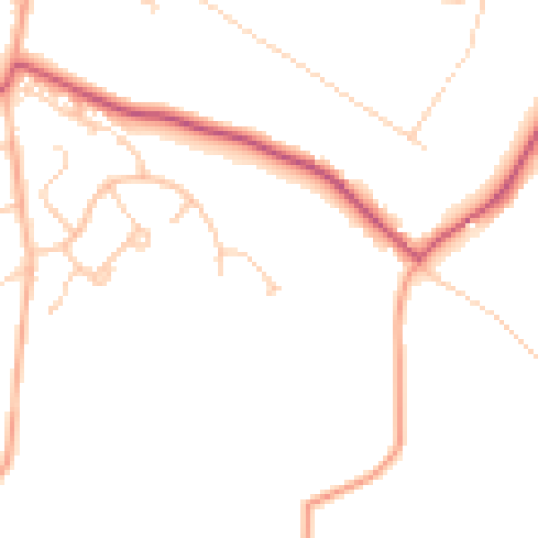 Daytime road noise heatmap for GU35 8NA