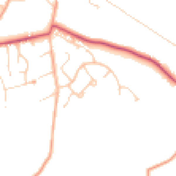 Daytime road noise heatmap for GU35 8ND