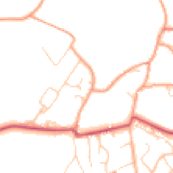 Daytime road noise heatmap for GU35 8PB