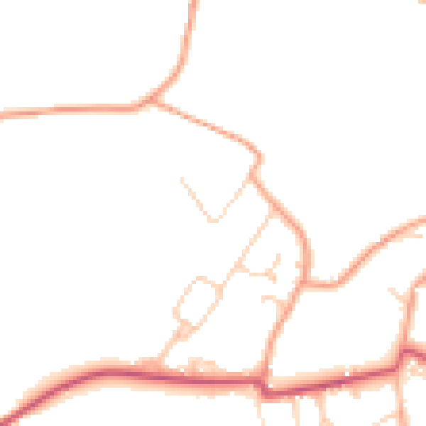 Daytime road noise heatmap for GU35 8PJ
