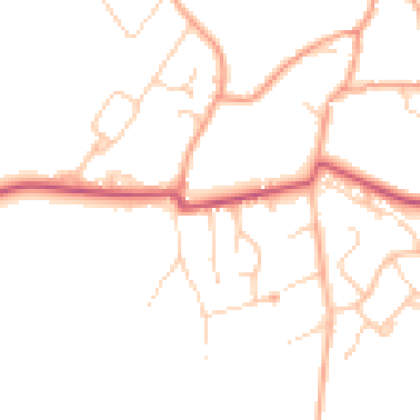 Daytime road noise heatmap for GU35 8QB