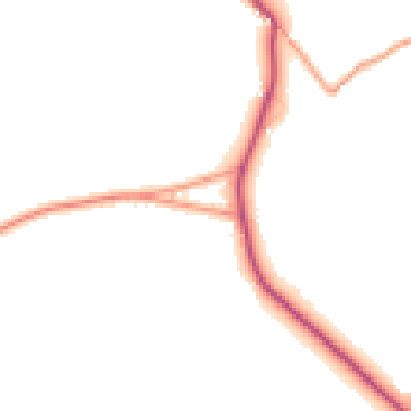 Daytime road noise heatmap for GU35 8QX