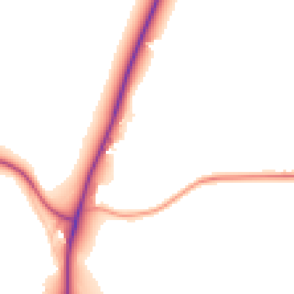 Daytime road noise heatmap for GU35 8TF
