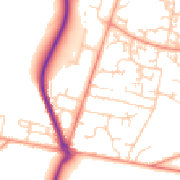 Daytime road noise heatmap for GU35 9AR