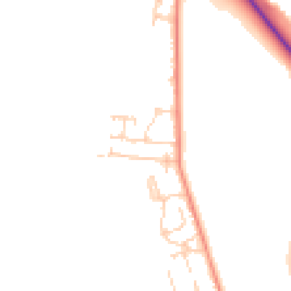 Daytime road noise heatmap for GU35 9EN