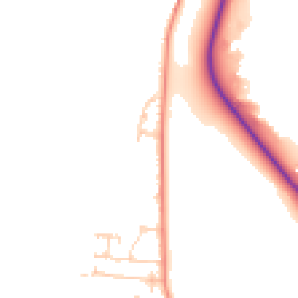 Daytime road noise heatmap for GU35 9FA