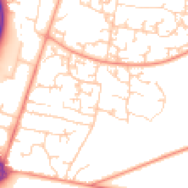 Daytime road noise heatmap for GU35 9PS