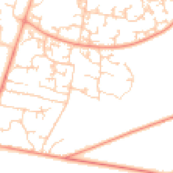 Daytime road noise heatmap for GU35 9QT