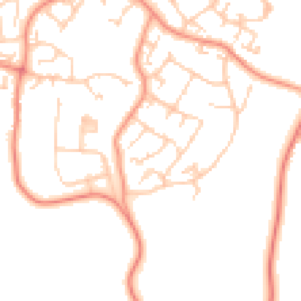 Daytime road noise heatmap for GU46 6DL
